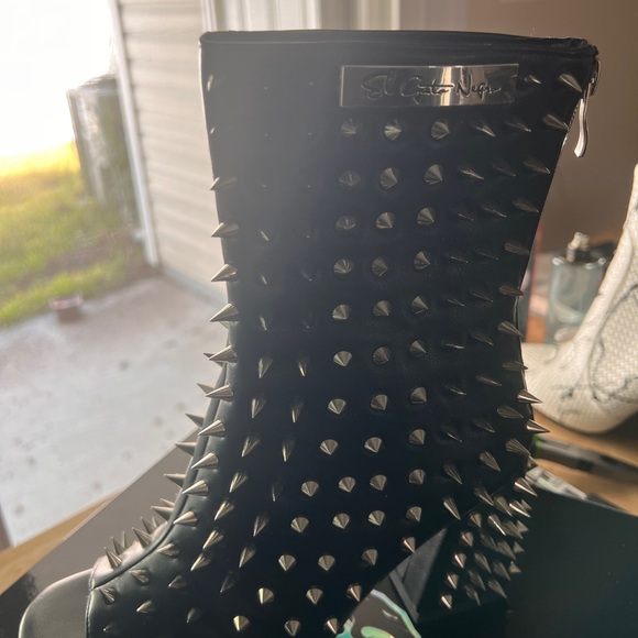 Custom Vegan leather Spiked Bootie - Picture 2 of 5